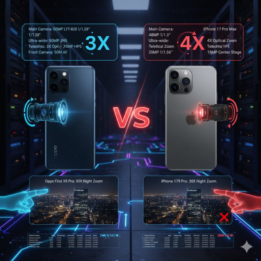 Oppo Find X9 Pro يتحدى iPhone 17 Pro Max... هل صمدت آبل؟