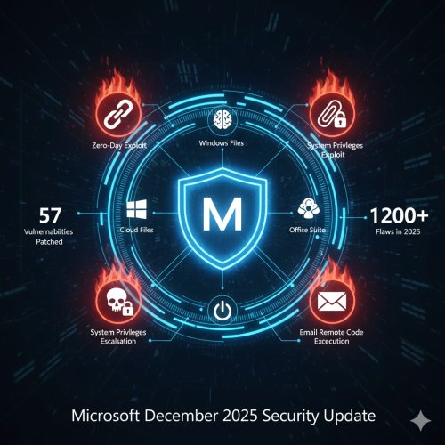 مايكروسوفت تُغلق عام 2025 بتحديث أمني ضخم: إصلاح 57 ثغرة ومنها "ثغرات يوم الصفر"!
